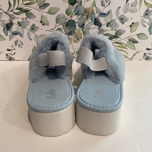 Adika Blue Fuzzy Slipper/shoe Size Eu38 / US7 - Picture 8 of 9